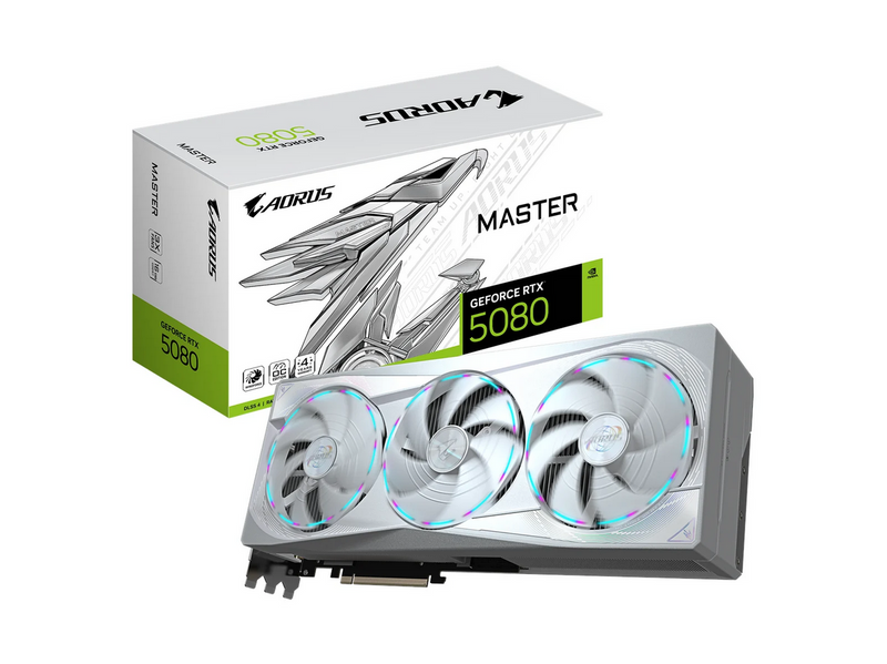 GIGABYTE GeForce RTX 5080 AORUS Master ICE - 16GB GDDR7 RAM - Grafikkarte