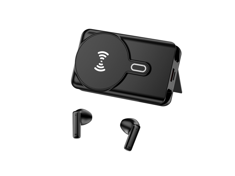 DENVER Powerbank + Bluetooth Earbuds - Black - 5000 mAh