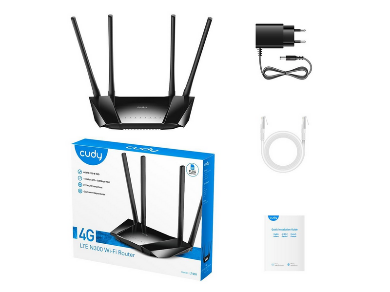 Cudy 4G Router LT400 Cat4 N300 - Wireless router