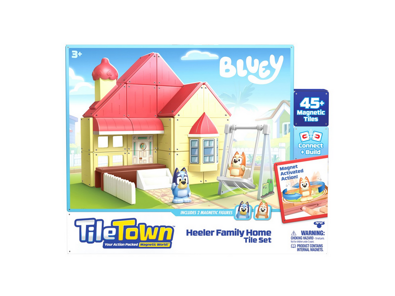 Tile Town Bluey Heeler House Magnetic Tiles Playset