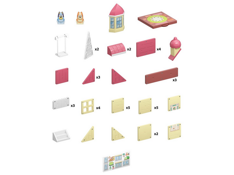 Tile Town Bluey Heeler House Magnetic Tiles Playset
