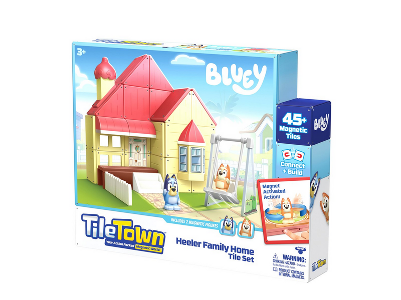 Tile Town Bluey Heeler House Magnetic Tiles Playset