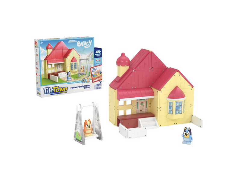 Tile Town Bluey Heeler House Magnetic Tiles Playset