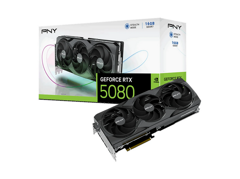 PNY GeForce RTX 5080 Triple Fan - 16GB GDDR7 RAM - Grafikkarte