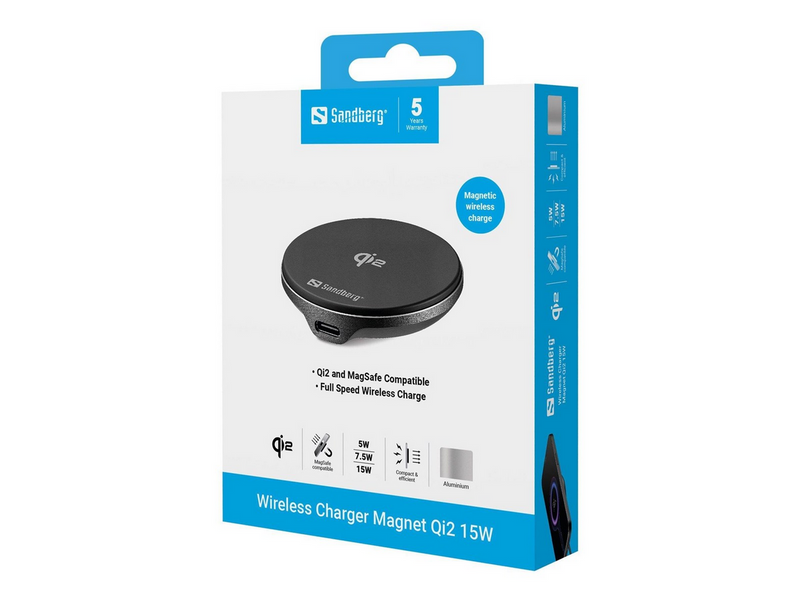 Sandberg Wireless Charger Mag Qi2 15W
