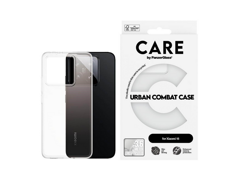 CARE by PanzerGlass Flagship Case Transparent Urban Combat w. Clear Frame Xiaomi 15