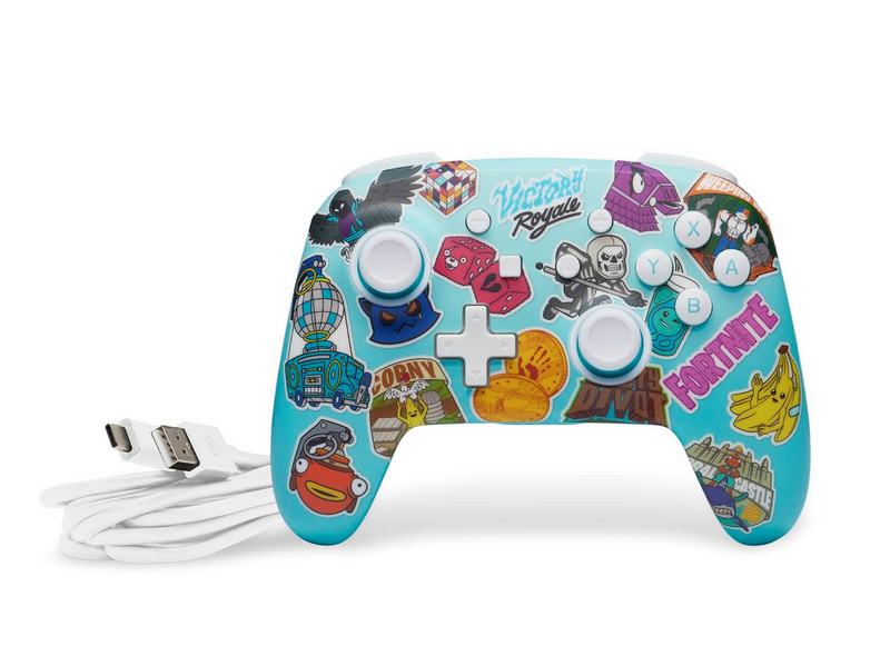 PowerA Enhanced Wireless Controller for Nintendo Switch - Fortnite Sticker Mania - Controller