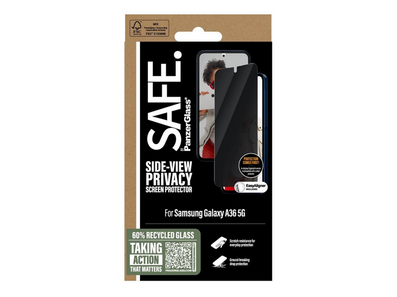 SAFE by PanzerGlass Privacy Screen Protector Samsung Galaxy A36 5G | Ultra-Wide Fit