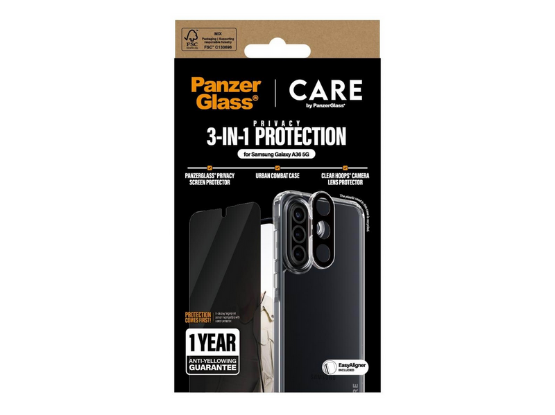 CARE by PanzerGlass Flagship 3-in-1 Privacy Bundle Samsung Galaxy A36 5G