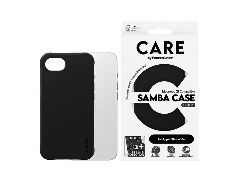 CARE by PanzerGlass Samba Case Black w. Qi Compatible iPhone 17e | 16e