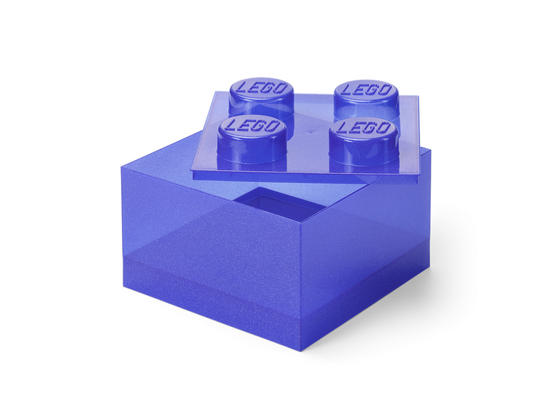 LEGO Storage Brick 4 Top Lid Glitter Violet