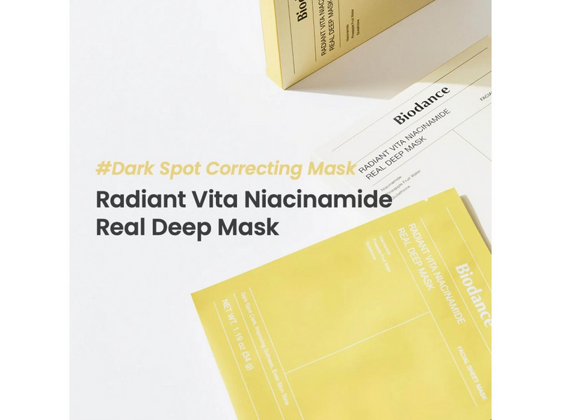 BIODANCE Radiant Vita Niacinamide Real Deep Mask 4 pcs