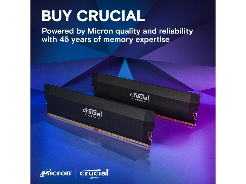 Crucial PRO Overclocking DDR5-6400 - 64GB - CL40 - Dual Channel (2 pcs) - AMD EXPO & Intel XMP - Schwarz