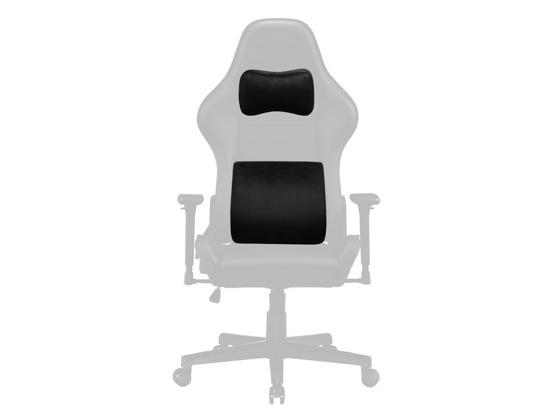 DUTZO Lenden- und Nackenkissen-Set für Gaming-Stühle - Schwarz - Weichschaum
