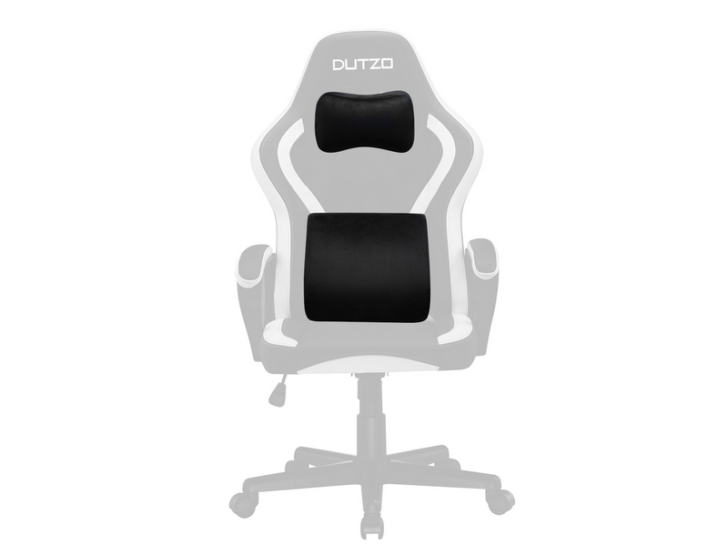 DUTZO Lenden- und Nackenkissen-Set für Gaming-Stühle - Schwarz - Weichschaum