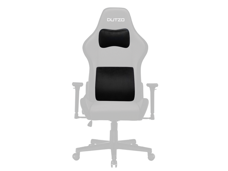 DUTZO Lenden- und Nackenkissen-Set für Gaming-Stühle - Schwarz - Weichschaum