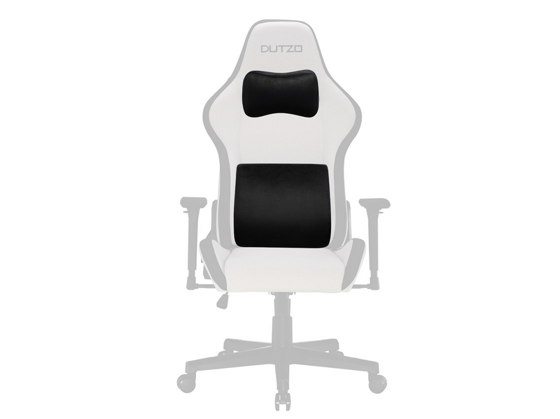 DUTZO Lenden- und Nackenkissen-Set für Gaming-Stühle - Schwarz - Weichschaum