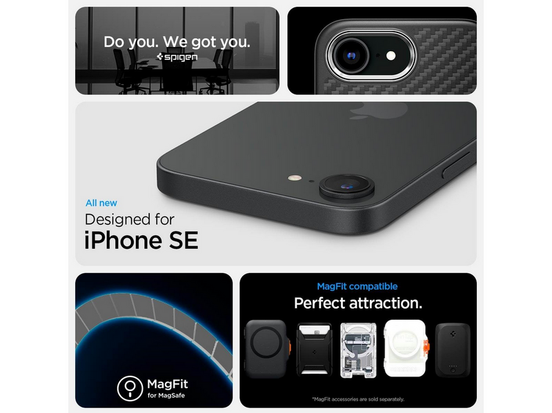 Spigen Enzo Aramid MagSafe - matte black - iPhone 17e/16e