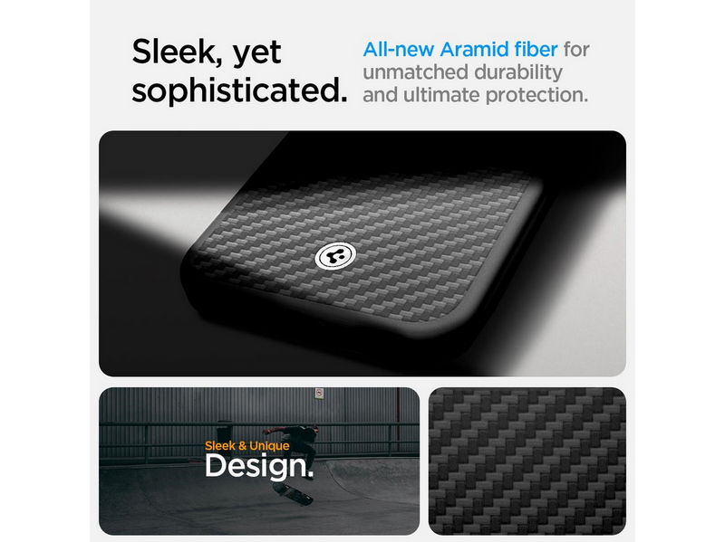 Spigen Enzo Aramid MagSafe - matte black - iPhone 17e/16e