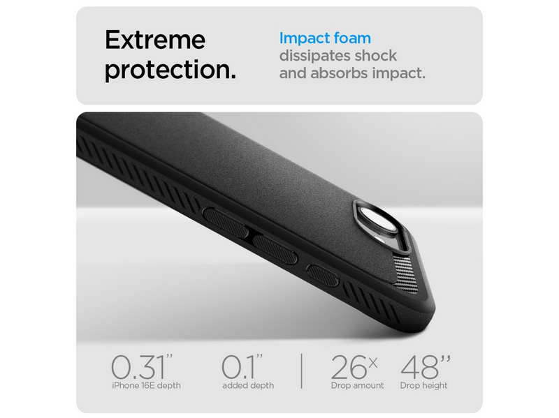Spigen Rugged Armor MagSafe - matte black - iPhone 17e/16e