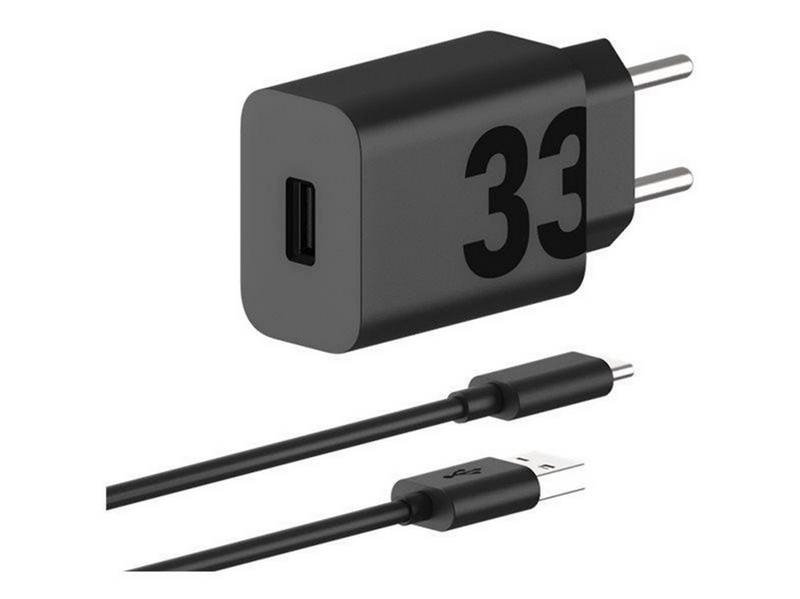 Motorola TurboPower 33W Power Adapter - Black (Incl. USB-A -> USB-C cable)