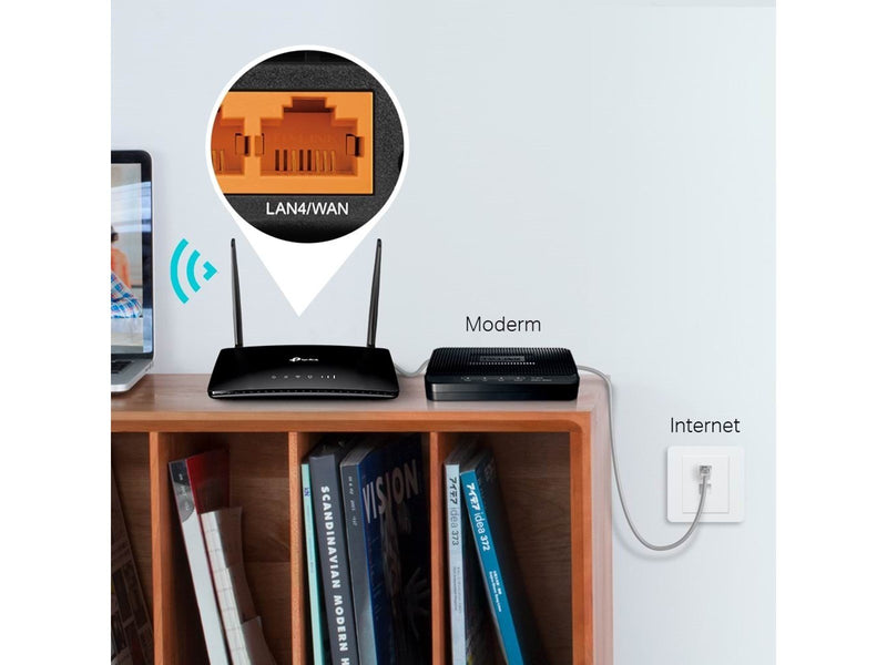 TP-Link TL-MR6400 300 Mbps Wireless N 4G LTE Router - 4G N Standard - 802.11n