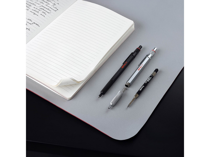 Rotring 600 Gel Pen | 0.55 mm | Black Ink | Black Metal Body Pen | Non-Slip Knurled Grip & Hexagonal Barrel | Refillable