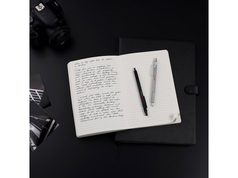 Rotring 600 Gel Pen | 0.55 mm | Black Ink | Black Metal Body Pen | Non-Slip Knurled Grip & Hexagonal Barrel | Refillable