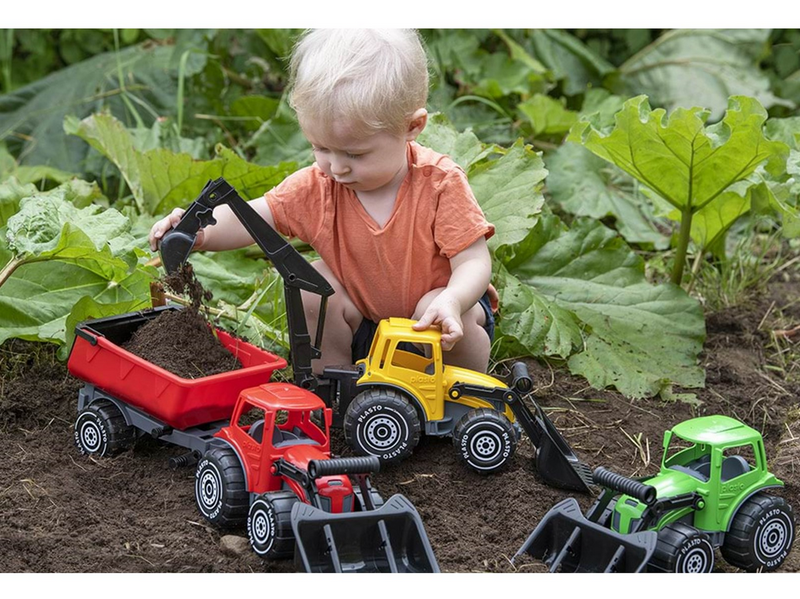 Plasto Tractor with frontloader & trailer 56.5 cm