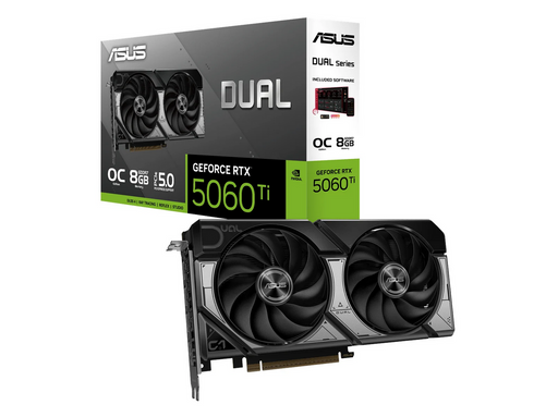 ASUS GeForce RTX 5060 Ti DUAL OC - 8GB GDDR7 RAM - Grafikkarte