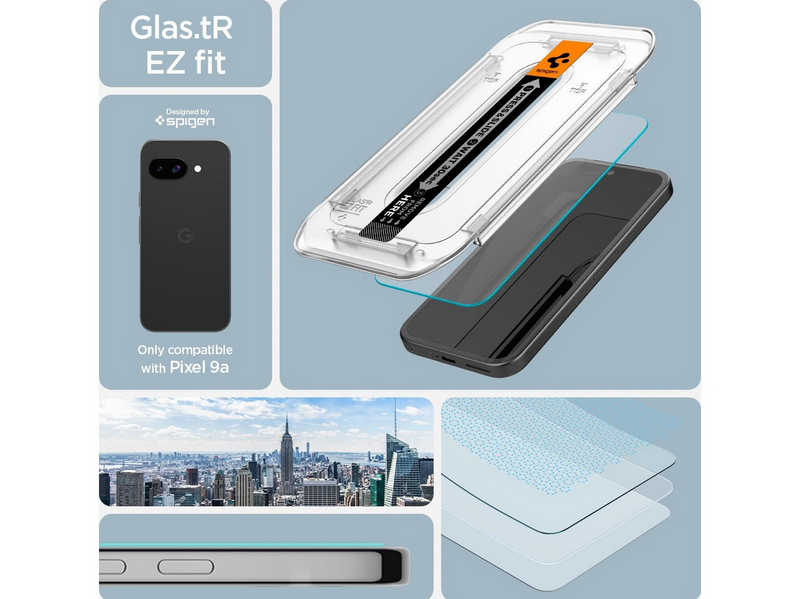 Spigen Glass tR EZ Fit 2 Pack - transparency - Google Pixel 9a