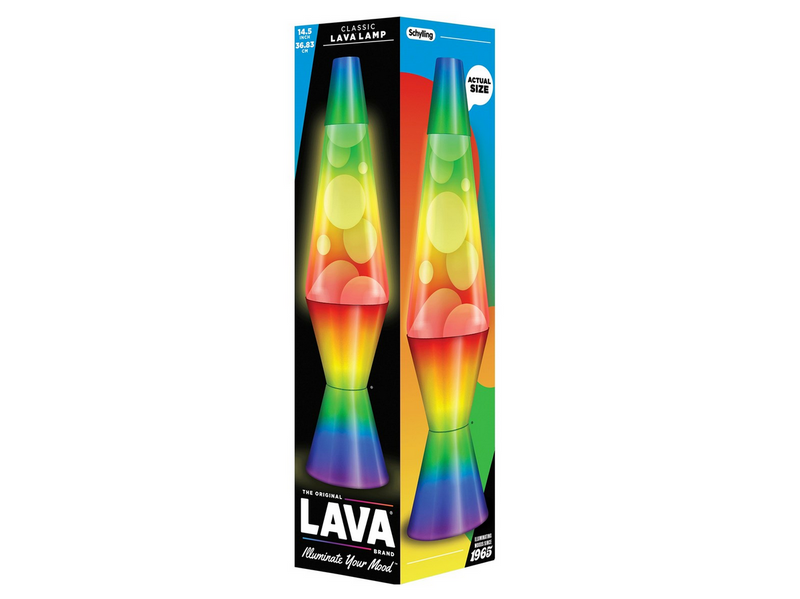 Lava Lamp 37cm White/Tri-colour Rainbow Base