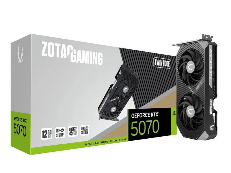 ZOTAC GeForce RTX 5070 Twin Edge - 12GB GDDR7 RAM - Grafikkarte
