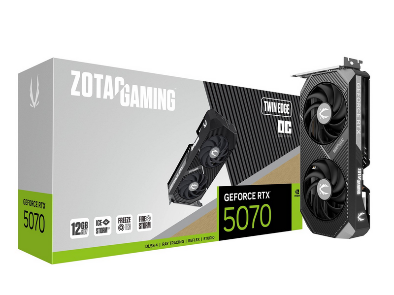 ZOTAC GeForce RTX 5070 Twin Edge OC - 12GB GDDR7 RAM - Grafikkarte