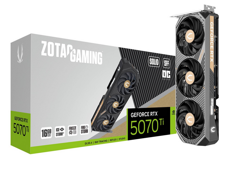 ZOTAC GeForce RTX 5070 Ti Solid SFF OC - 16GB GDDR7 RAM - Grafikkarte