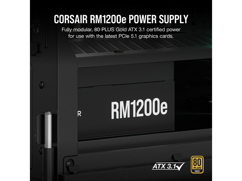 Corsair RM1200e Netzteile - 1200 Watt - 120 mm - ATX 3.1 - 80 Plus Gold zertifiziert