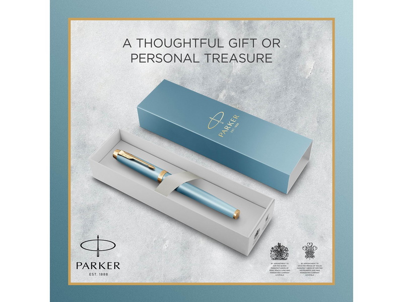 Parker IM Writing Rituals Rollerball Pen | Turquoise Green Finish with Gradient | Gold Trims | Fine Point | Black Ink | Gift Box