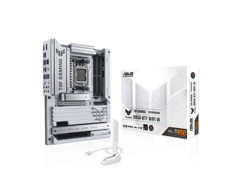 ASUS TUF GAMING B850-BTF WIFI WHITE Mainboard - AMD B850 - AMD AM5 - DDR5 RAM - ATX (BTF Standard)