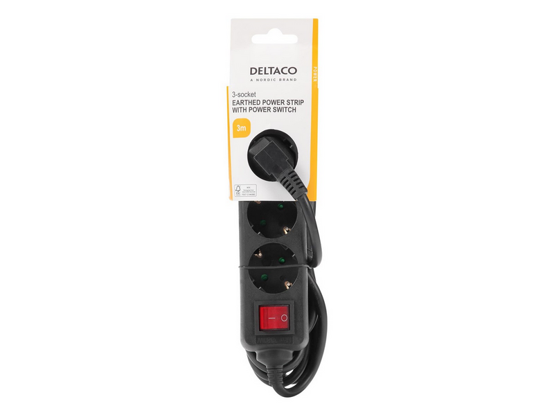 Deltaco GT-0361 Power Strip - 3 m