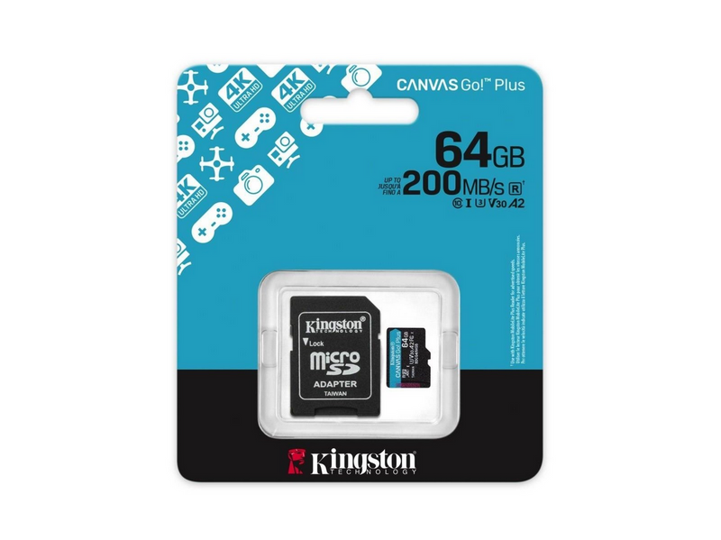 Kingston Canvas Go! Plus microSD/SD - 200MB/s - 64GB
