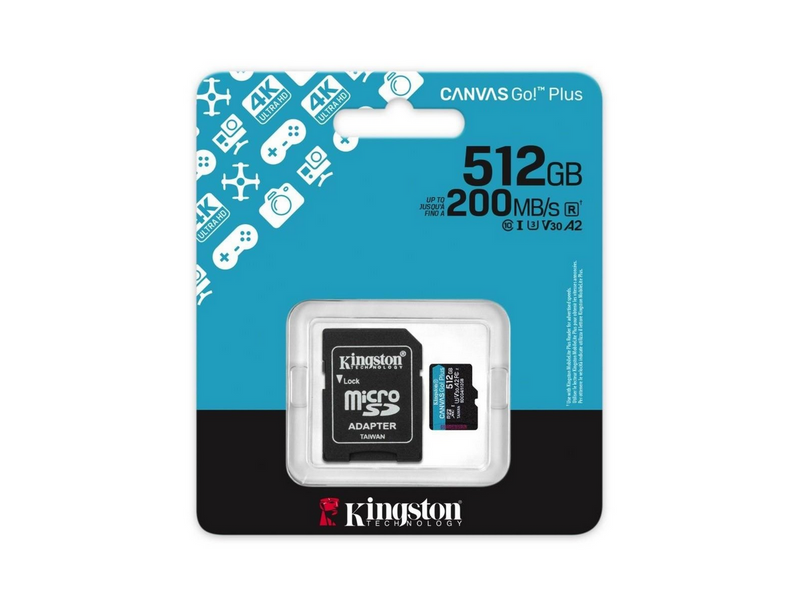 Kingston Canvas Go! Plus microSD/SD - 200MB/s - 512GB