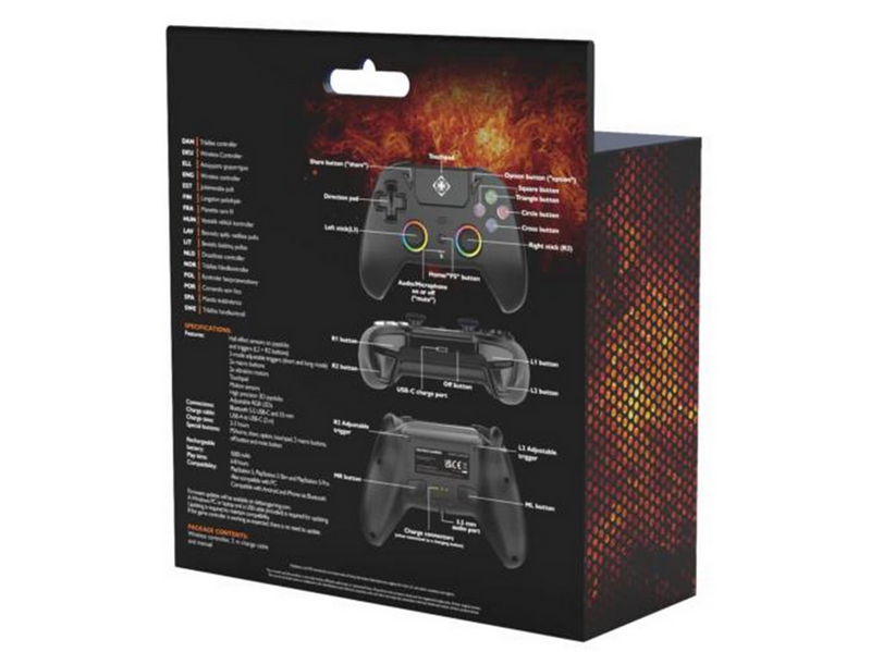 Deltaco Wireless PS5 Pro Controller with RGB - Controller - Sony PlayStation 5