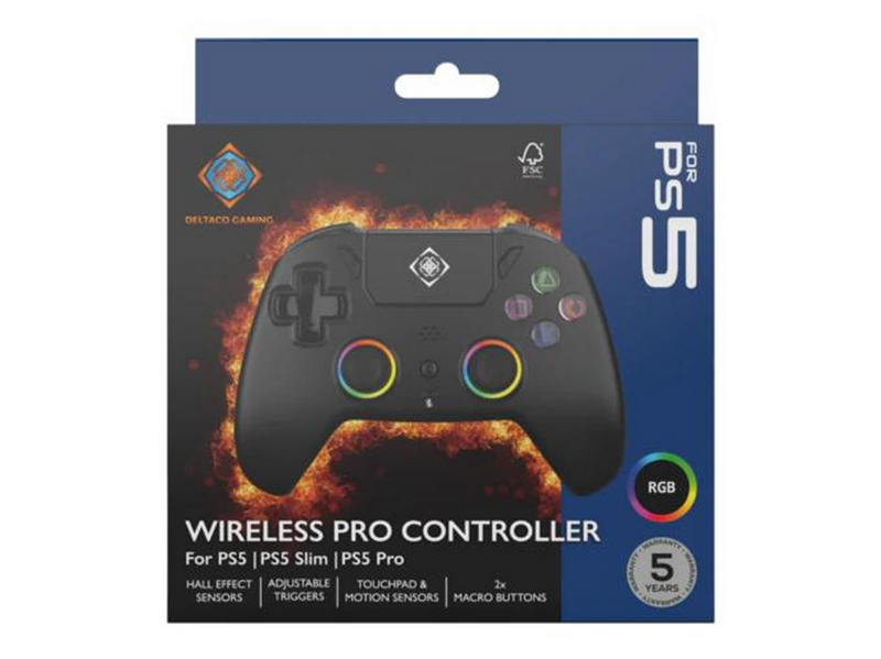 Deltaco Wireless PS5 Pro Controller with RGB - Controller - Sony PlayStation 5