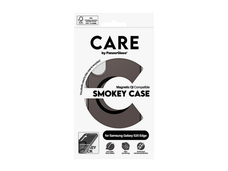CARE by PanzerGlass Flagship Case Urban Combat Smokey w. Black Qi Compatible Samsung S25 Edge