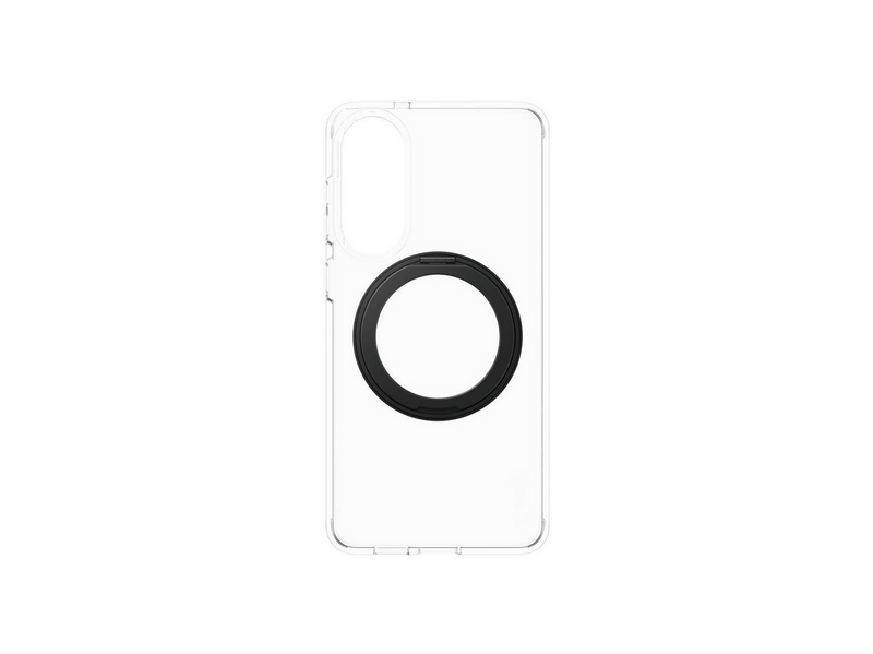 CARE by PanzerGlass Feature Case Transparent w. Black Kickstand & Qi Compatible Samsung S25 Edge
