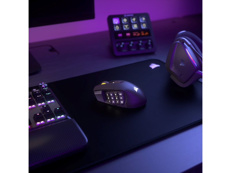Corsair Scimitar Elite Wireless SE MMO - Gun metal - Gaming Maus (Schwarz)