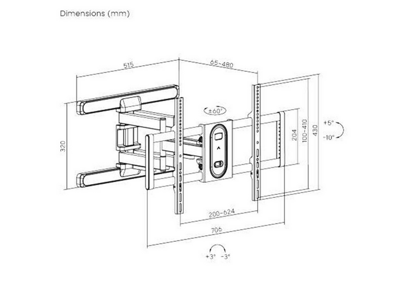 dezen TV Wall Mount - Flex - 37"-86" - Max 60 kg - recommended for 86"