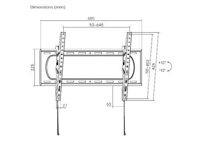 dezen TV Wall Mount - Tilt - Heavy Duty - 37"-80" - Max 80 kg - recommended for 80"