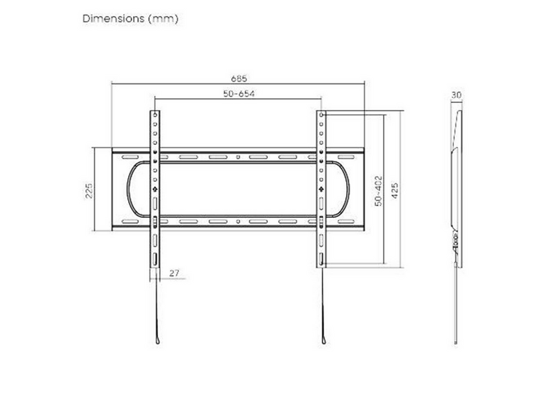 dezen TV Wall Mount - Slim - Heavy Duty - 37"-80" - Max 80 kg - recommended for 80"