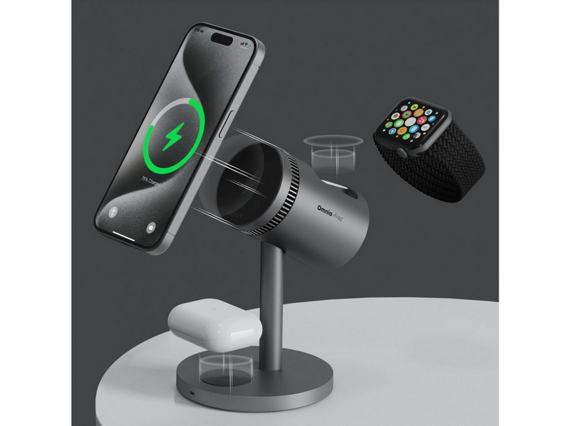 Aukey LC-MC311A MagFusion 3-in-1 Pro Qi2 Active Cooling Wireless Charging Station
